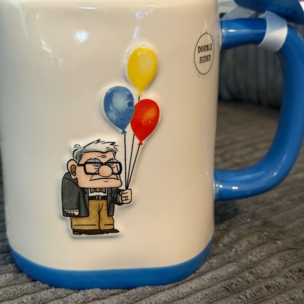 Rae Dunn x Disney Pixar x Up - White & Blue Double-sided Mug